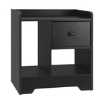 Oikiture Bedside Tables Set of 2 Nightstand Shelf Black