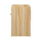 Oikiture Bedside Table with Drawer & Storage Space Wooden - Rear View