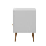 Oikiture Bedside Table 1 Drawer Open Shelf Nightstand White, image 5