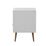 Oikiture 2x Bedside Table 1 Drawer Open Shelf Nightstand White