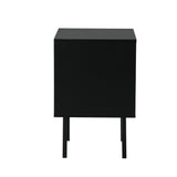 Oikiture Bedside Tables Storage Cabinet Wood Black - Close-Up Angle