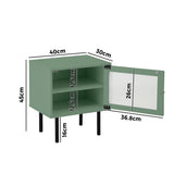 Oikiture Bedside Tables Storage Cabinet Wood Green
