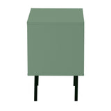 Oikiture Bedside Tables Storage Cabinet Wood Green - Front View