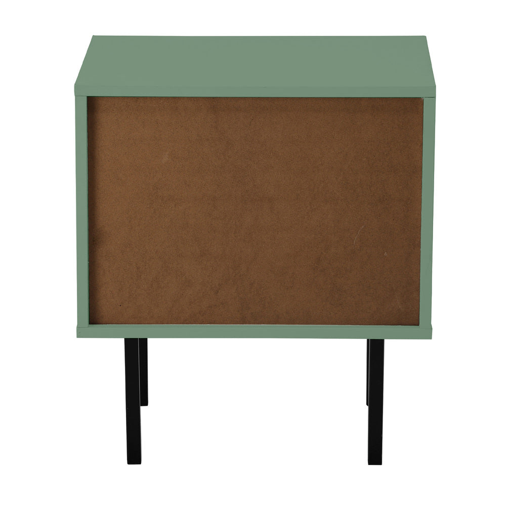 Oikiture Bedside Tables Storage Cabinet Wood Green