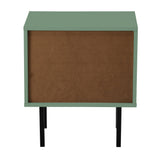 Oikiture Bedside Tables Storage Cabinet Wood Green - Side View