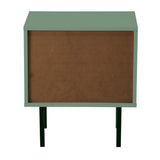 Oikiture 2X Bedside Tables Storage Cabinet Glass Door Green