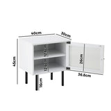 Oikiture Bedside Tables Storage Cabinet Wood White