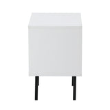 Oikiture Bedside Tables Storage Cabinet Wood White