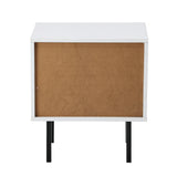 Oikiture Bedside Tables Storage Cabinet Wood White
