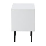 Oikiture 2X Bedside Tables Storage Cabinet Glass Door White