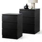 Oikiture Bedside Tables Set of 2 Side Table Nightstand Black