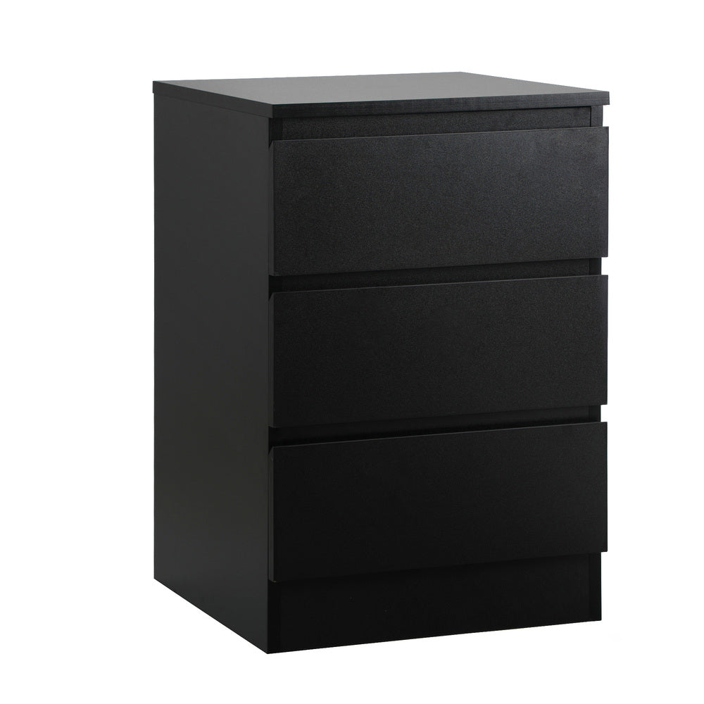 Oikiture Bedside Tables Set of 2 Side Table Nightstand Black