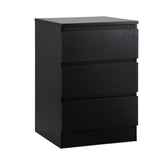 Oikiture Bedside Tables Set of 2 Side Table Nightstand Black