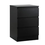 Oikiture Bedside Tables Set of 2 Side Table Nightstand Black - Top-Down View