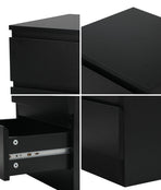 Oikiture Bedside Tables Set of 2 Side Table Nightstand Black, image 3
