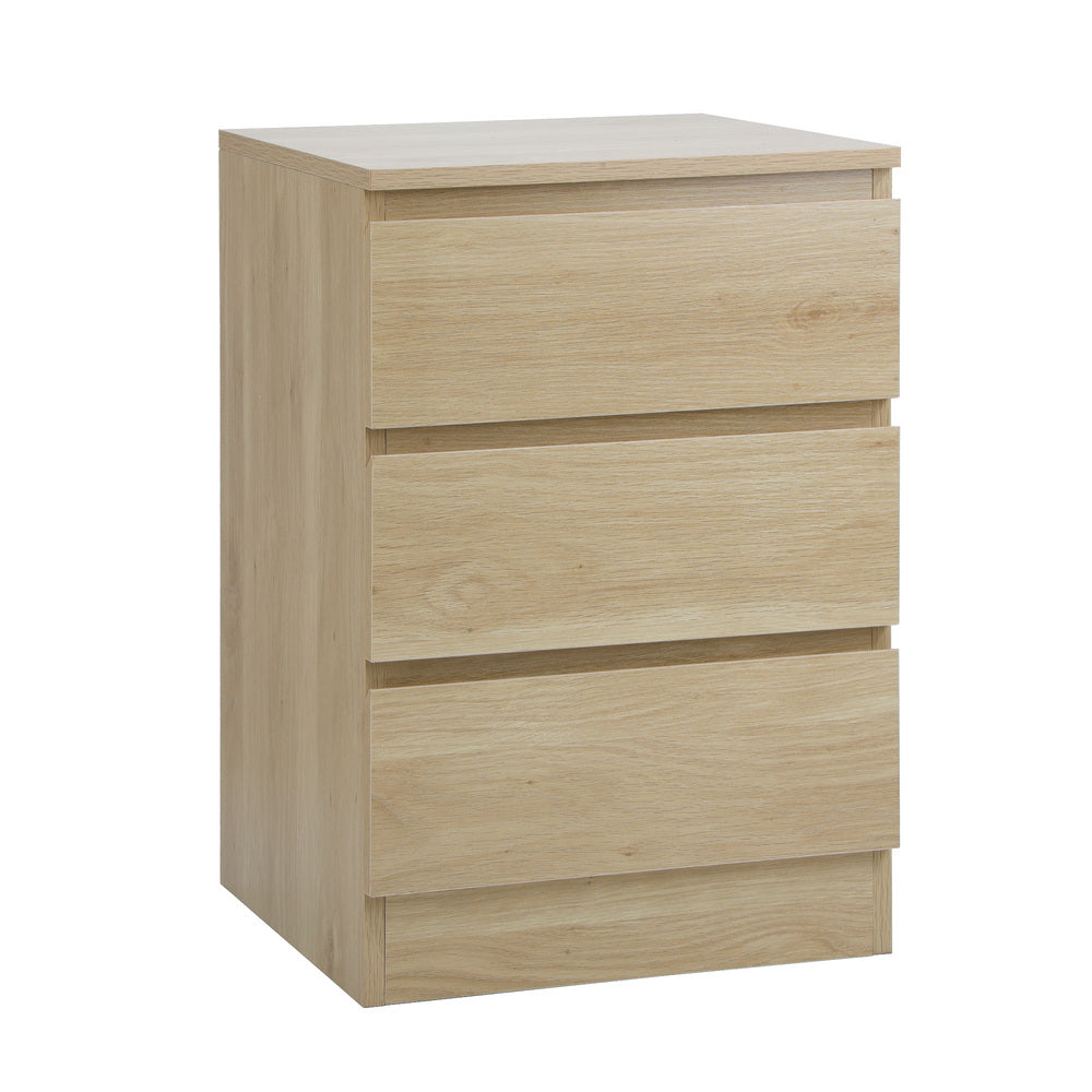 Oikiture Bedside Tables Set of 2 Nightstand Natural