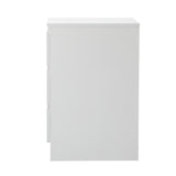 Oikiture Bedside Table 3 Drawers Storage Cabinet White - Close-Up Angle