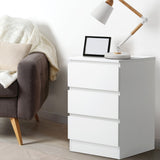 Oikiture Bedside Tables Set of 2 Side Table Nightstand White - Side View