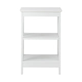 Oikiture Side Table 3-tier Shelf X-Structured Sides White - Top-Down View