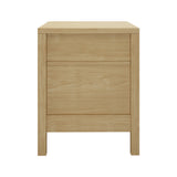Oikiture Bedside Table 2 Drawers Side End Tables Open Shelf Natural