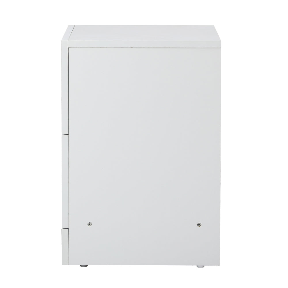 Oikiture Bedside Table 2 Drawers Side Table White