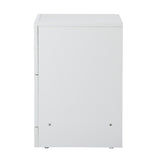 Oikiture Bedside Table 2 Drawers Side Table White