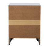 Oikiture Bedside Table 2 Drawers Side Table White