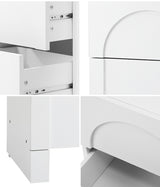 Oikiture Bedside Table 2 Drawers Side Table White