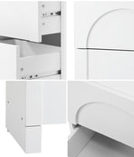 Oikiture Bedside Table 2 Drawers Side Table White