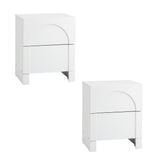 Oikiture 2X Bedside Table 2 Drawers Side Table White