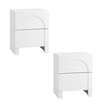 Oikiture 2X Bedside Table 2 Drawers Side Table White