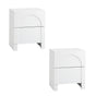 Oikiture 2X Bedside Table 2 Drawers Side Table White