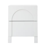 Oikiture 2X Bedside Table 2 Drawers Side Table White