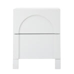 Oikiture 2X Bedside Table 2 Drawers Side Table White