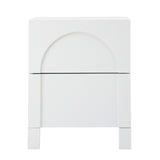 Oikiture 2X Bedside Table 2 Drawers Side Table White - 45-Degree Angle