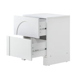 Oikiture 2X Bedside Table 2 Drawers Side Table White - Close-Up Angle