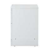 Oikiture 2X Bedside Table 2 Drawers Side Table White - Front View