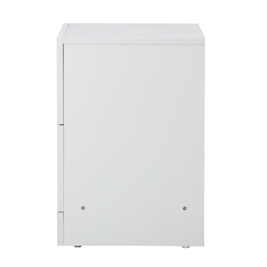 Oikiture 2X Bedside Table 2 Drawers Side Table White