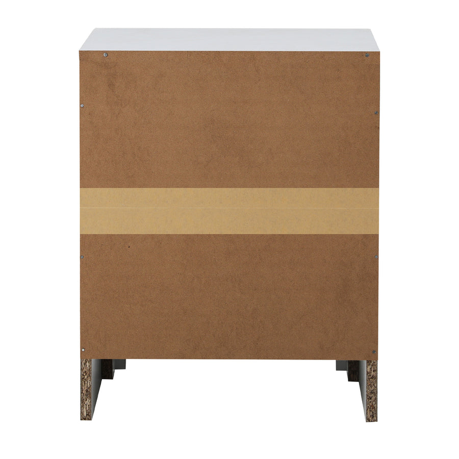 Oikiture 2X Bedside Table 2 Drawers Side Table White