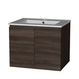 Cefito Vanity Unit 600mm with Basin Walnut - Side View