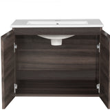 Cefito Vanity Unit 600mm with Basin Walnut - 45-Degree Angle
