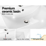 Cefito Vanity Unit 600mm with Basin Walnut - Low Angle