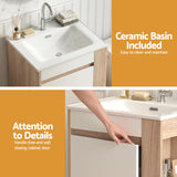 Cefito Vanity Unit 835mm Basin Bathroom Cabinet Side Storage Free Standing Sink - Close-Up Angle