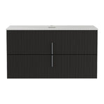 Cefito Vanity Unit 900mm Bathroom Cabinet Storage Wall Hung Black Timber Front
