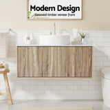 Cefito Vanity Unit 915mm with Basin Oak - Top-Down View