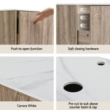 Cefito Vanity Unit 915mm with Basin Oak - Rear View