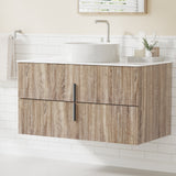 Cefito Vanity Unit 900mm Bathroom Cabinet Storage Wall Hung Timber Front Pine - Low Angle