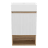 Cefito Vanity Unit 445mm Basin Bathroom Cabinet Storage Wall Hung Sink White - Side View