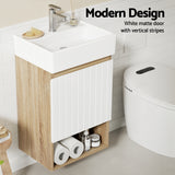 Cefito Vanity Unit 445mm Basin Bathroom Cabinet Storage Wall Hung Sink White