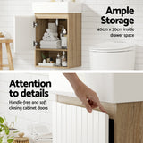 Cefito Vanity Unit 445mm Basin Bathroom Cabinet Storage Wall Hung Sink White - 45-Degree Angle